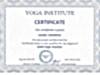 Сертификат Института Йоги